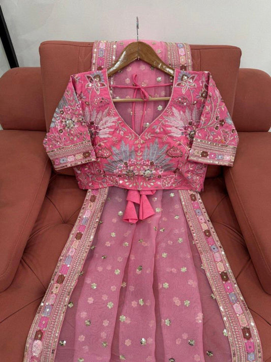 Designer Saree On Heavy Organza