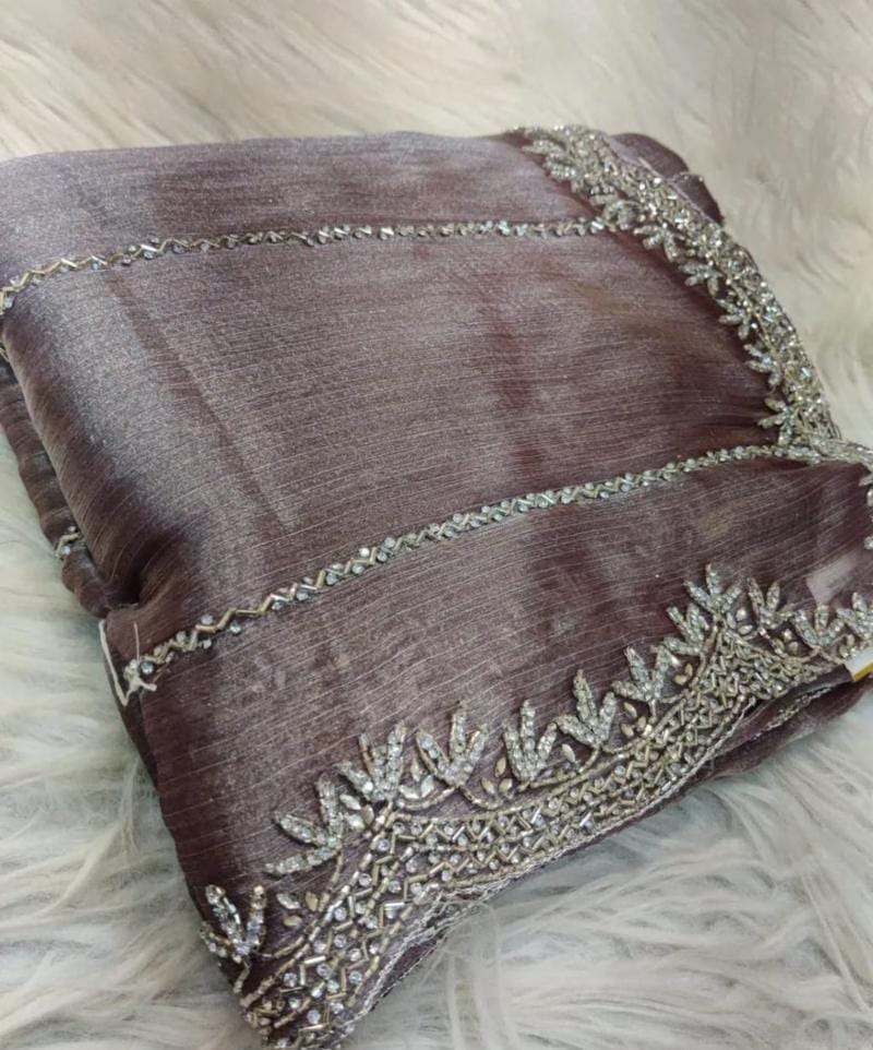 Zimmy Choo hand work saree diamond stone work