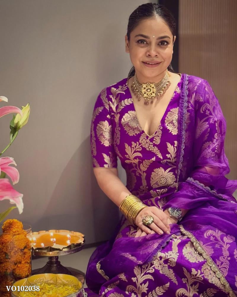 jacquard Silk fabric suit set
