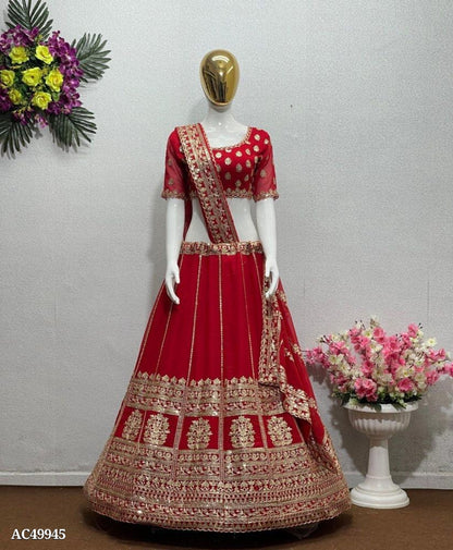 Pure GEORGETTE CODING SEQUENCE WORK LEHENGAS CHOLI WITH DUPATTA full stitching