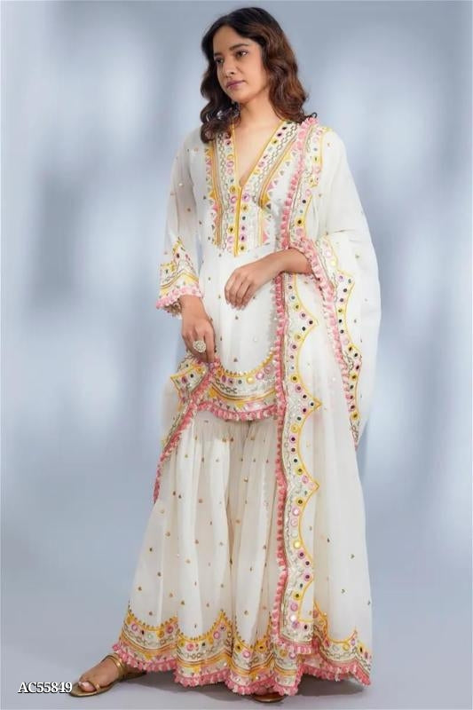 suit , Sharara-plazoo Dupatta set full stitching