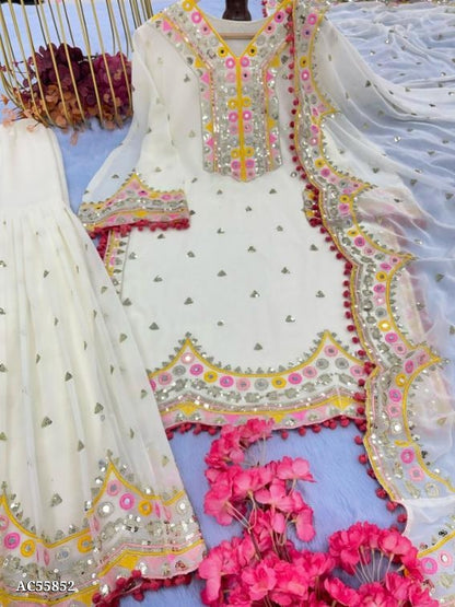 suit , Sharara-plazoo Dupatta set full stitching