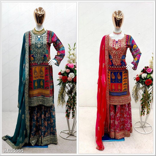 suits  Sharara Dupatta* set full stitching