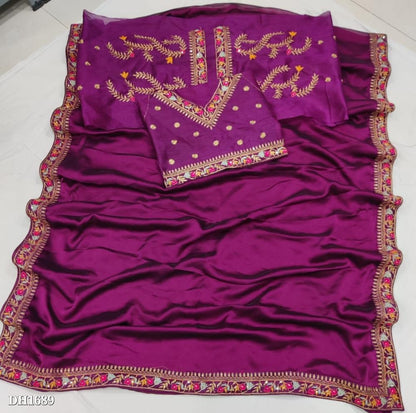 Rangoli silk fancy hand embroidered work with full embroidery work blouse