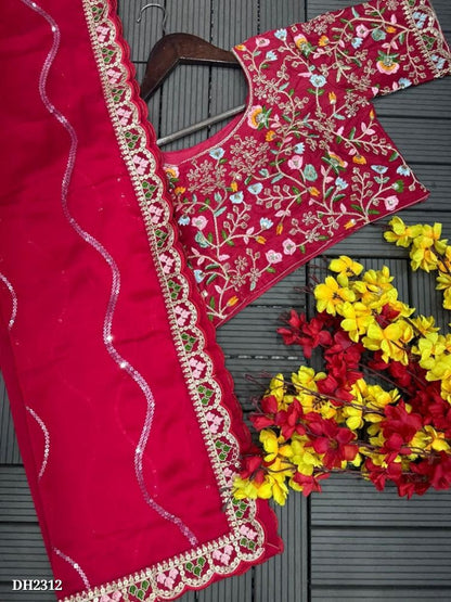 Blooming Rangoli. Sequance Cording Embroidery work Full stitching blouse