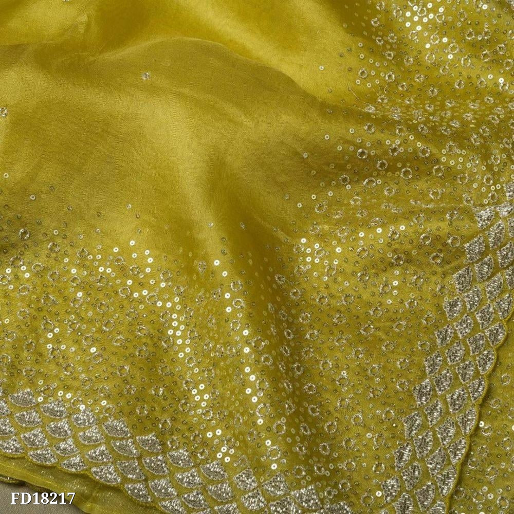 CHINON 3mm SEQUINS & ZARI EMBROIDERY WORK WITH CUT WORK BORDER