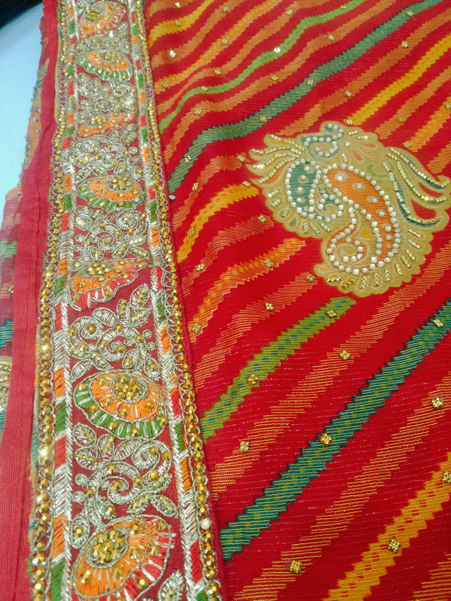 pure Gorgeet presso print fancy embroidery hand work saree