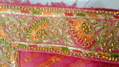 pure Gorgeet presso print fancy embroidery hand work saree