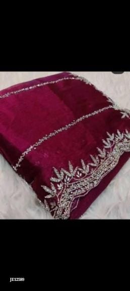 Zimmy Choo Saree With Beautiful Khatli Cut Dana Handwork Along With Hand Diamond Work*