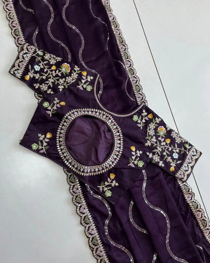 Embroidery work saree