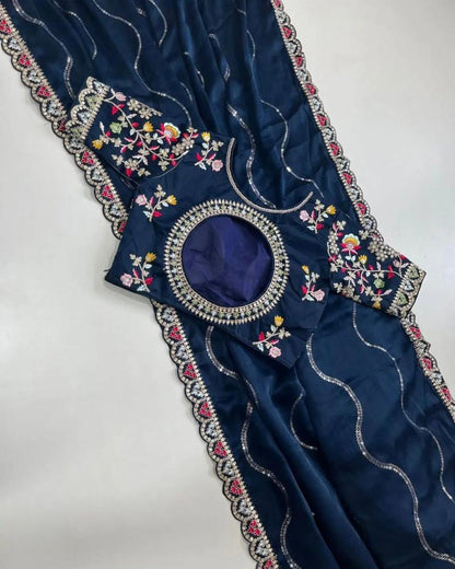 Embroidery work saree