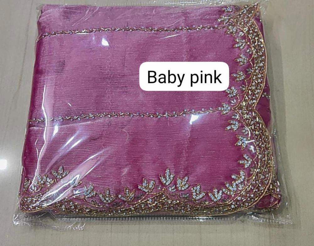 Zimmy Choo Saree With Beautiful Khatli Cut Dana Handwork Along With Hand Diamond Work* 50000+ diamond 💎.