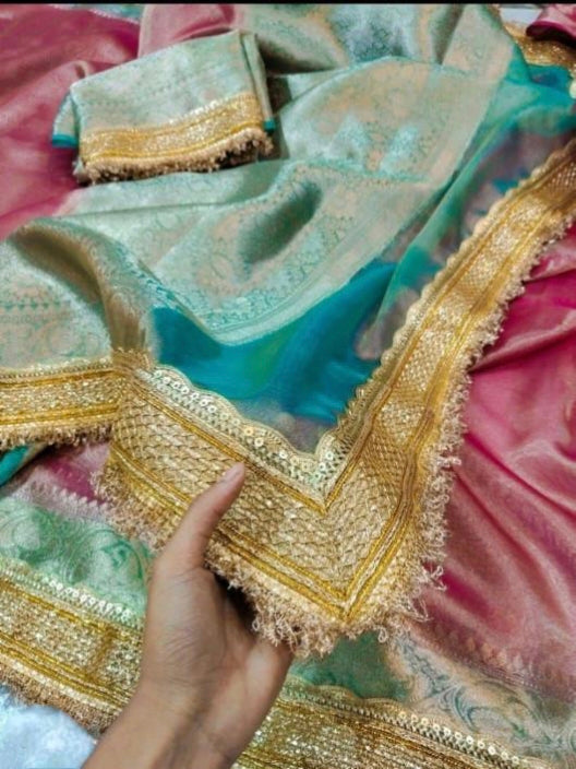 `premium Banarasi Soft Thisu Silk Saree With Lace Collection*