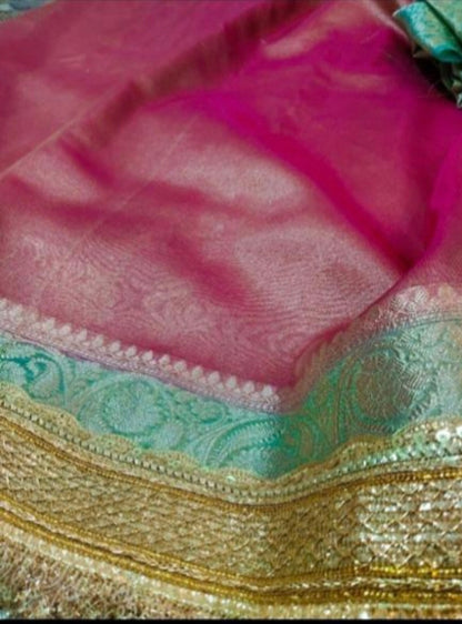 `premium Banarasi Soft Thisu Silk Saree With Lace Collection*