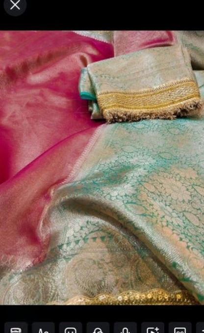 `premium Banarasi Soft Thisu Silk Saree With Lace Collection*