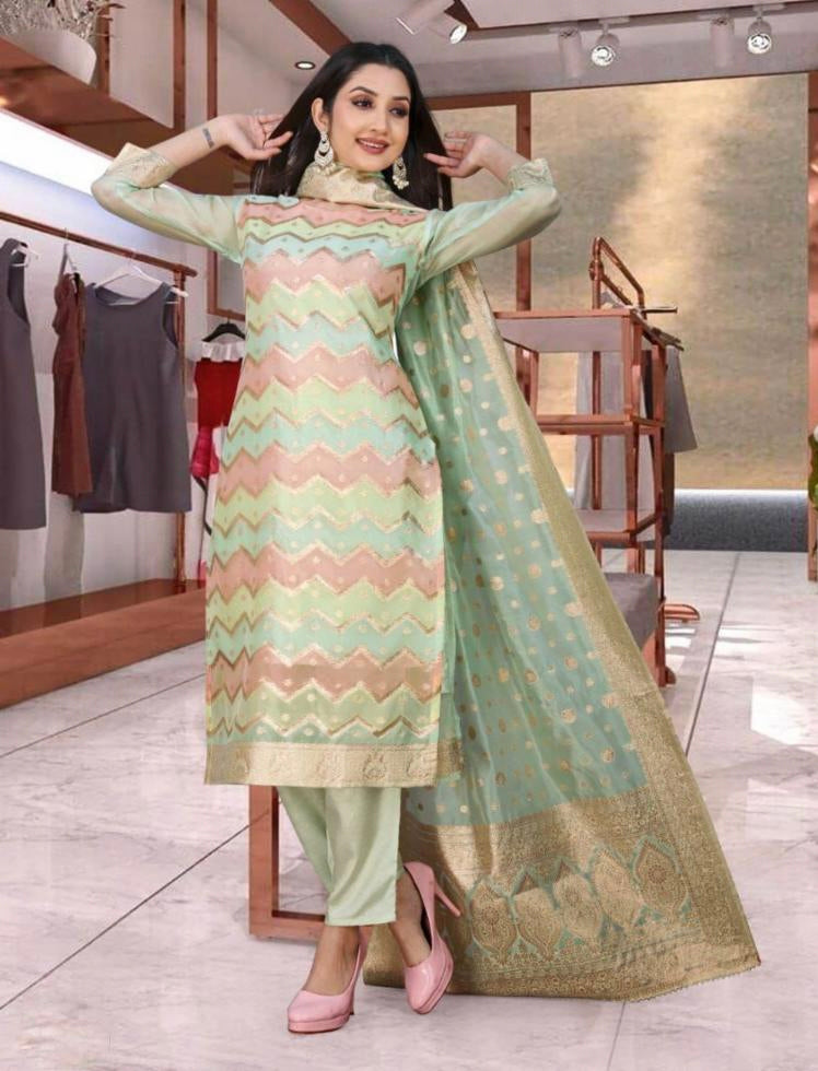 Fancy suit Jecard kurta Pent + Dupatta Set