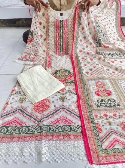 Designer Pure Banana Silk Pakistani Suit