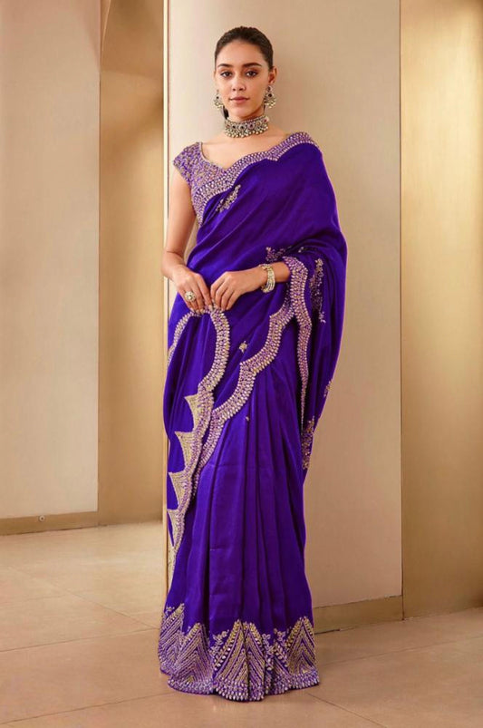 Pure two tone saree