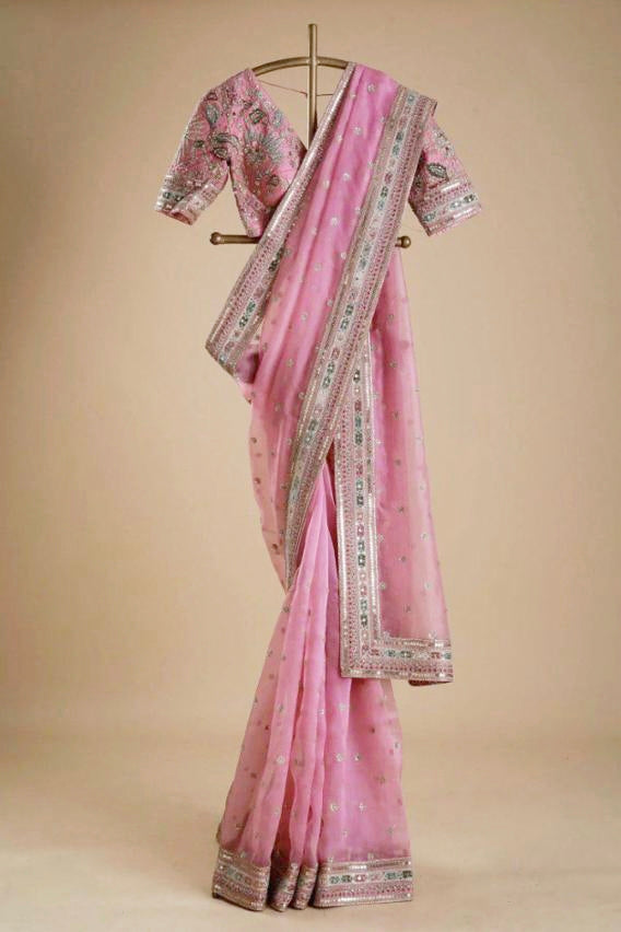 Designer Saree On Heavy Organza