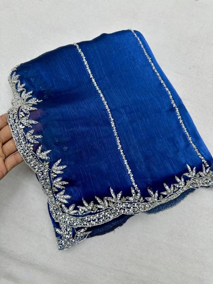 Zimmy Choo hand work saree diamond stone work