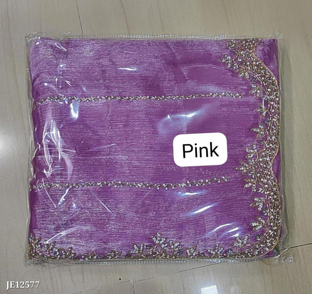 Zimmy Choo Saree With Beautiful Khatli Cut Dana Handwork Along With Hand Diamond Work*