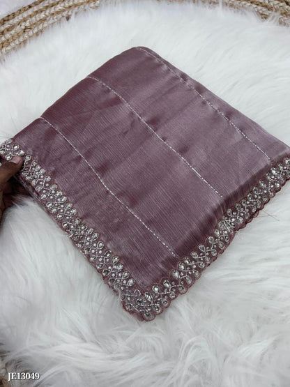 Zimmy Choo Saree With Beautiful Khatli Cut Dana Handwork Along With Hand work