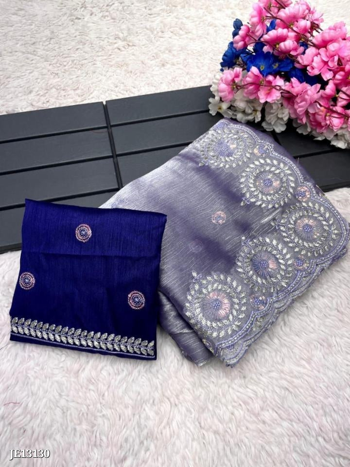 Zimmy Choo Saree With Beautiful 3MM Sequence Embroidery