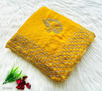 Zimmy Choo Saree With Beautiful Khatli Cut Dana Handwork Along With Hand Diamond Work