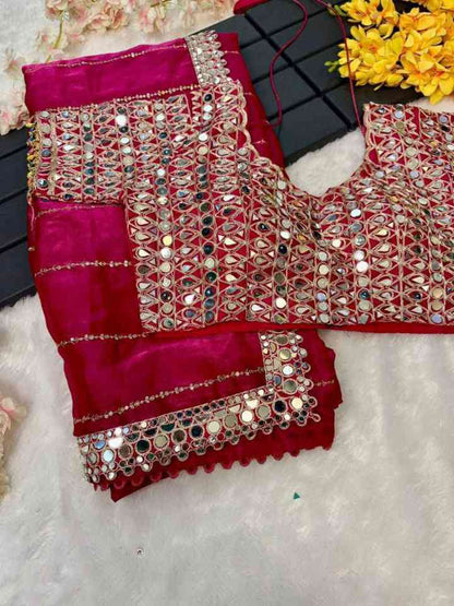 mirror work saree pure Jimmy choo