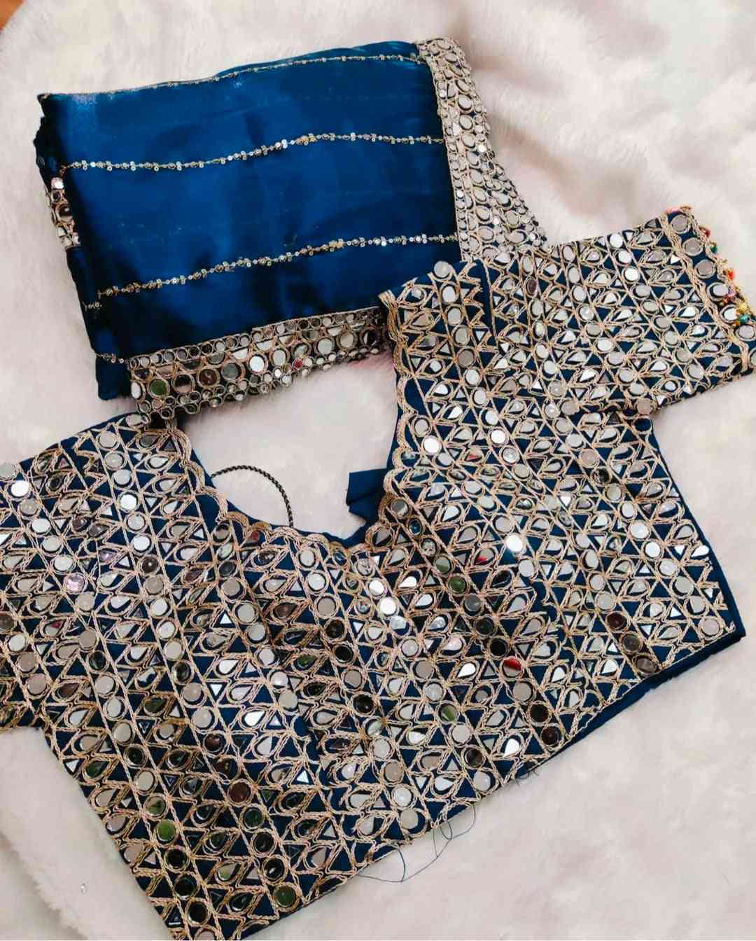 mirror work saree pure Jimmy choo