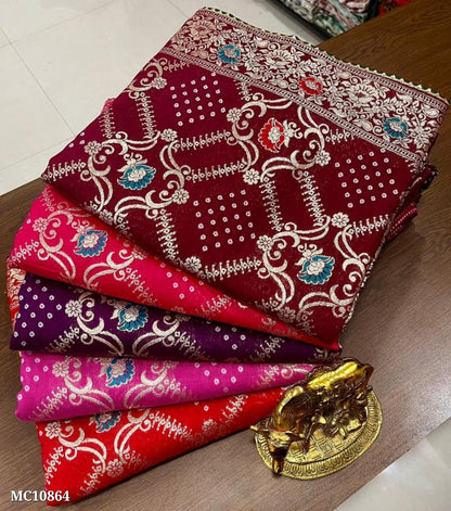 Premium Dola Silk saree with excellent Patola Print Fancy Color combinations