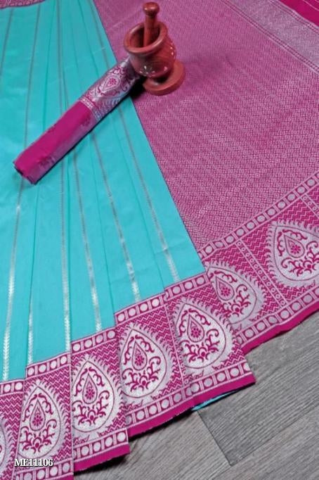 BEAUTIFUL RICH PALLU & JACQUARD WORK ON ALL OVER THE SAREE with blouse