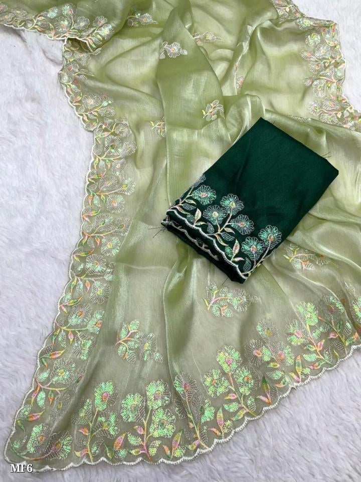 Party Wear Zimmi Choo Chiffon Silk Saree*