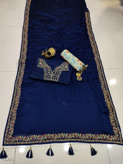 *Prachi Pure Rangoli Silk Embroidery Work Saree*