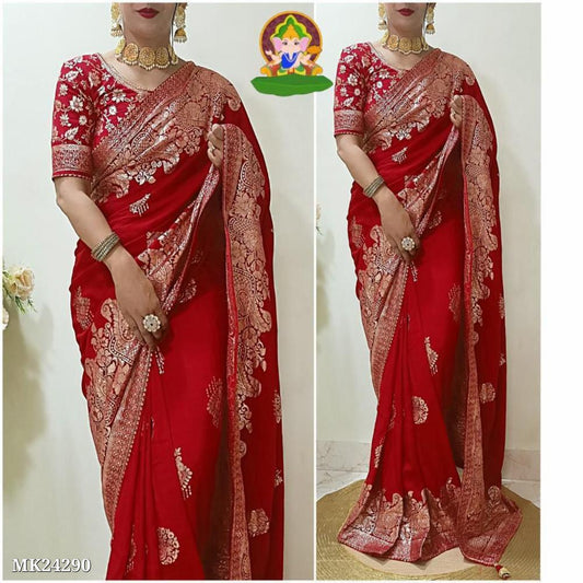 Viscose Doll Silk Saree With Zari Zeqcard*