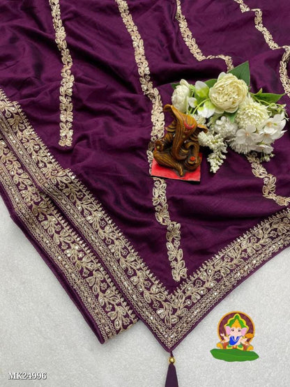 Vichitra Blooming Fabric Saree