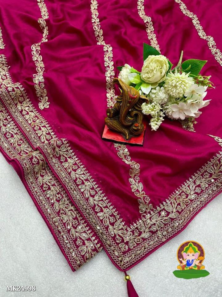 Vichitra Blooming Fabric Saree