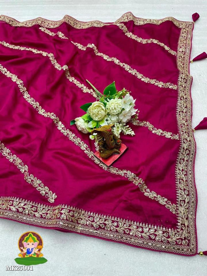 Vichitra Blooming Fabric Saree