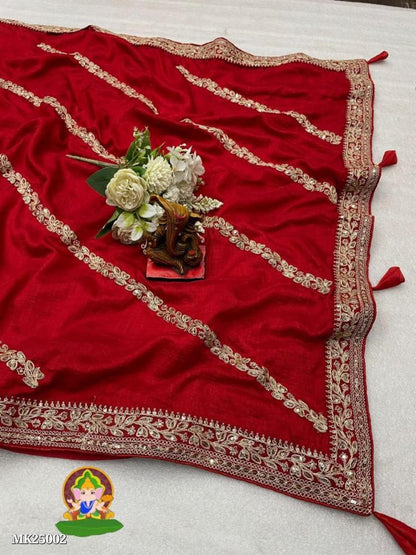 Vichitra Blooming Fabric Saree