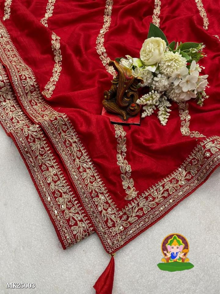 Vichitra Blooming Fabric Saree