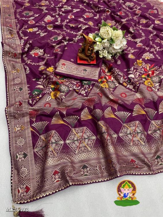 Pure Viscose Dola Slub Fabric Saree