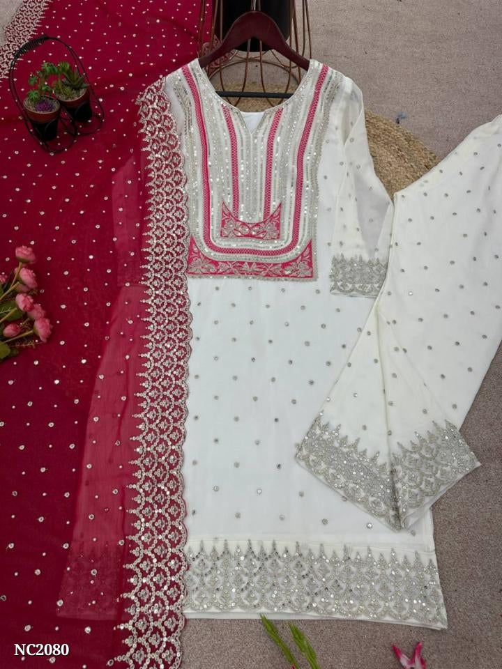 Suit* pant dupatta set full stitching