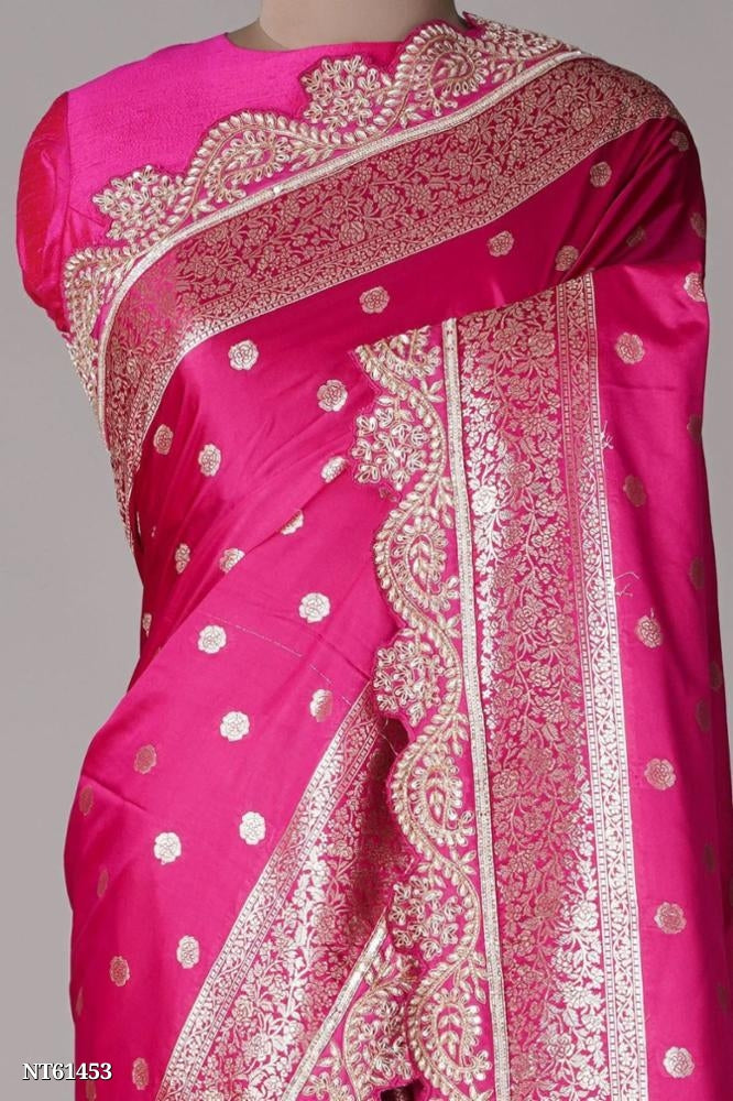 Pure Banarsi kanjiwaram silk With Codding thread Lace Border