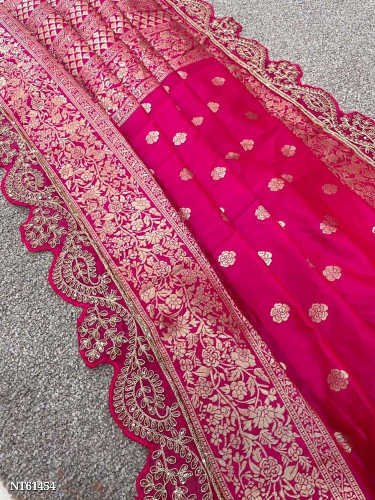 Pure Banarsi kanjiwaram silk With Codding thread Lace Border