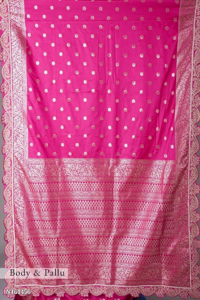 Pure Banarsi kanjiwaram silk With Codding thread Lace Border