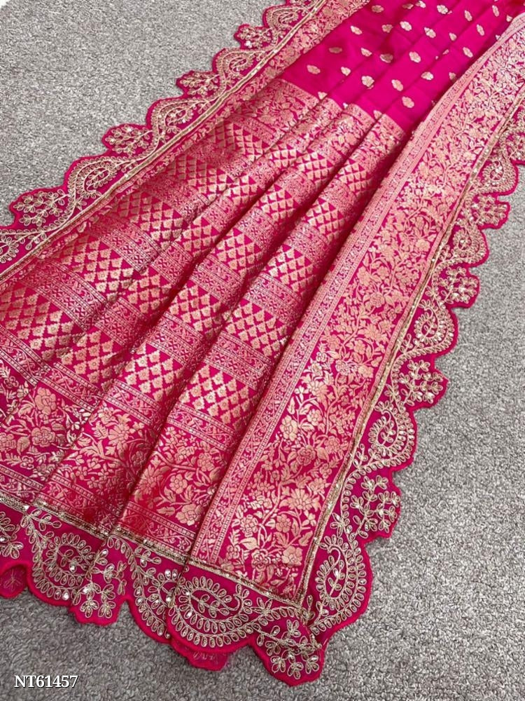 Pure Banarsi kanjiwaram silk With Codding thread Lace Border