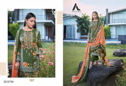 unsttich Heavy Printed Cotton With Heavy Exclusive Self Embroidery With Cotton Printed Dupatta Dress Collection)