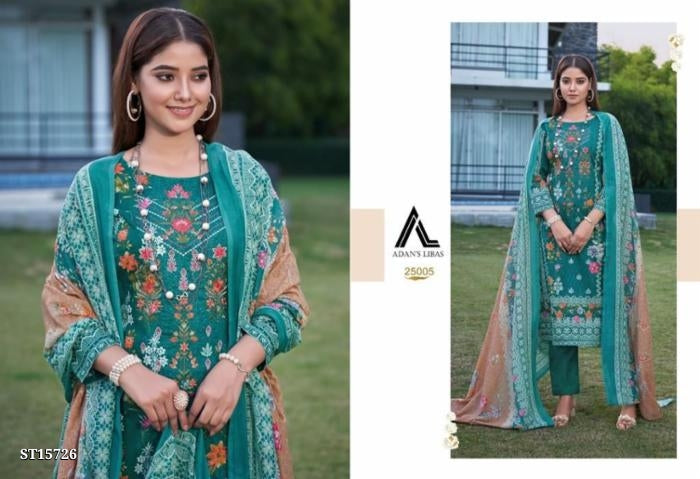 unsttich Heavy Printed Cotton With Heavy Exclusive Self Embroidery With Cotton Printed Dupatta Dress Collection)