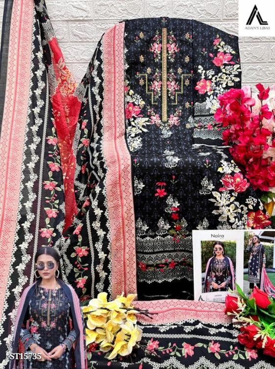 unsttich Heavy Printed Cotton With Heavy Exclusive Self Embroidery With Cotton Printed Dupatta Dress Collection)