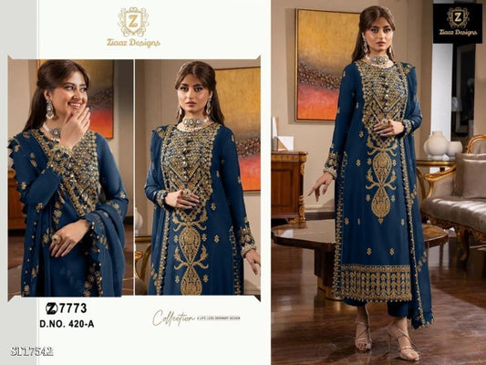 semi Sttich Heavy Georgette With Heavy Embroidery full stitching